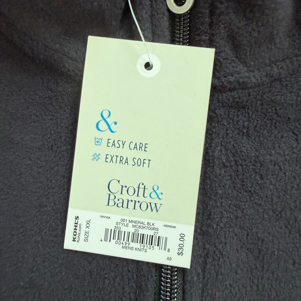 Croft & Barrow 1/4 Zip Pullover Mens 2XL XXL Fleece Performance Mock Neck - Picture 7 of 14